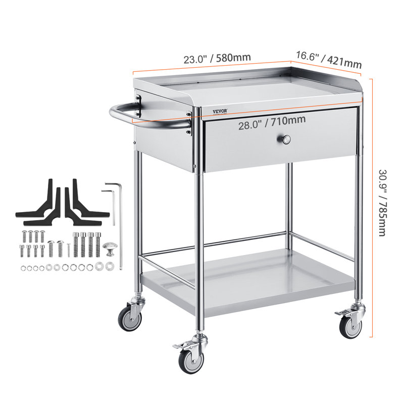 30.9'' H x 28'' W Utility Cart with Wheels