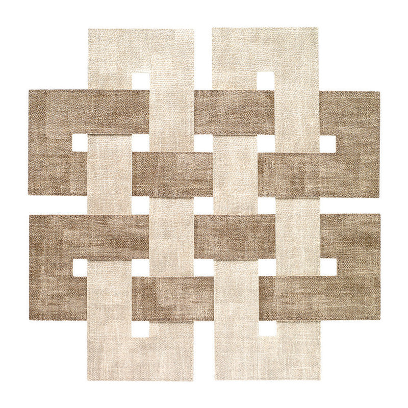 Celtic Vinyl Geometric Woven Placemat, Sand Birch