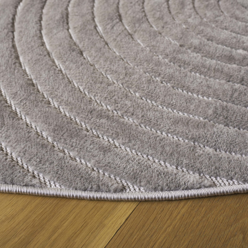 Soniea Performance Striped Rug, Round 6'7"