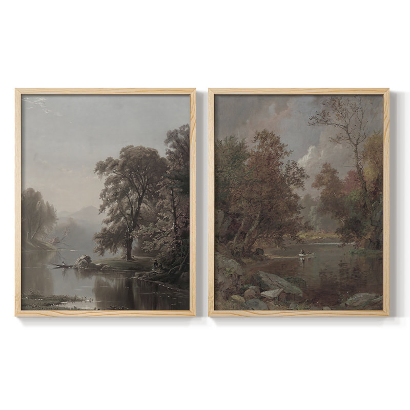 «Vintage Landscape LII», impression giclée sur cadre - ensemble de 2, Naturel, H 10 po x l 16 po