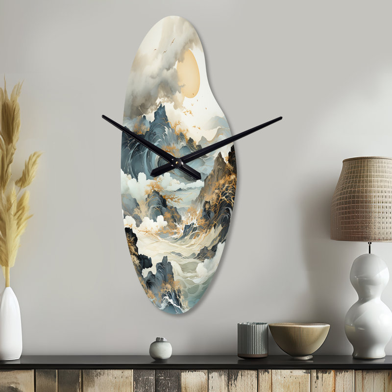 Horloge murale Mendieta Bold Storms Landscape - Storms, Médium