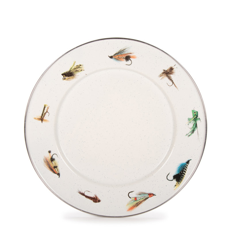 Set of 4 Fishing Fly Dinner Plates