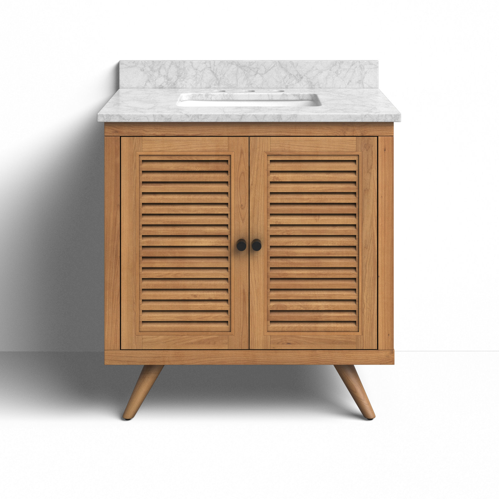 Harper Carrara Marble Single Bathroom Vanity, 31, Carrara White Marble