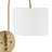 Hunter Horizon 1 Light Large Alturas Gold and White Linen Plug-In Wall Sconce Light Fixture-114532193