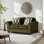 Causeuse de salon avec revêtement en chenille Mosswood et coussins décoratifs texturés