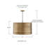 Luminaire suspendu tambour 4 lumières or