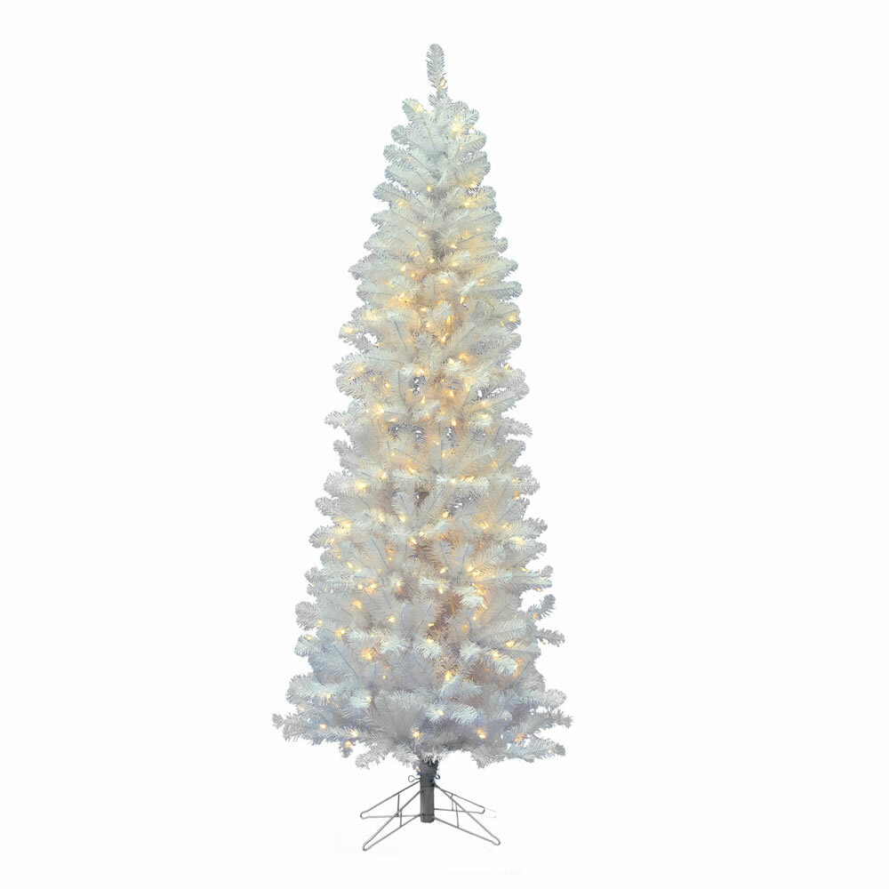 The Holiday Aisle® 5.5' White Pine Artificial Christmas Tree with 135 ...