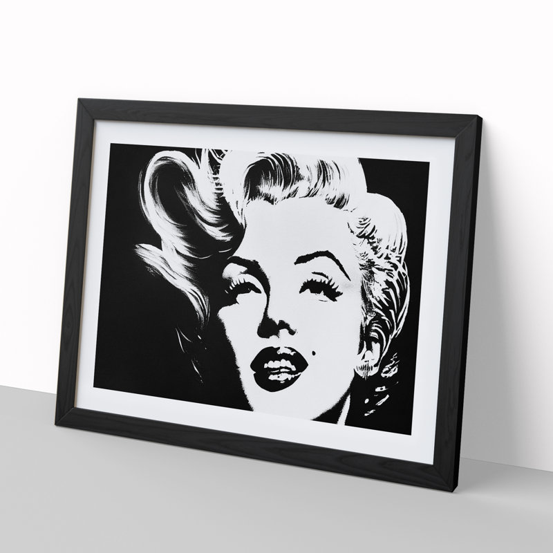 Marilyn Monroe In Monochrome Vol.4 - Single Picture Frame Painting, 25cm H x 34cm W x 2cm D, Black