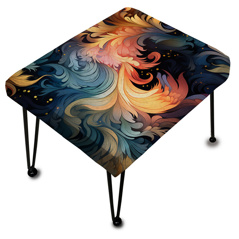 Jaune et vert Cosmic Radiance - Repose-pieds rectangulaire botanique