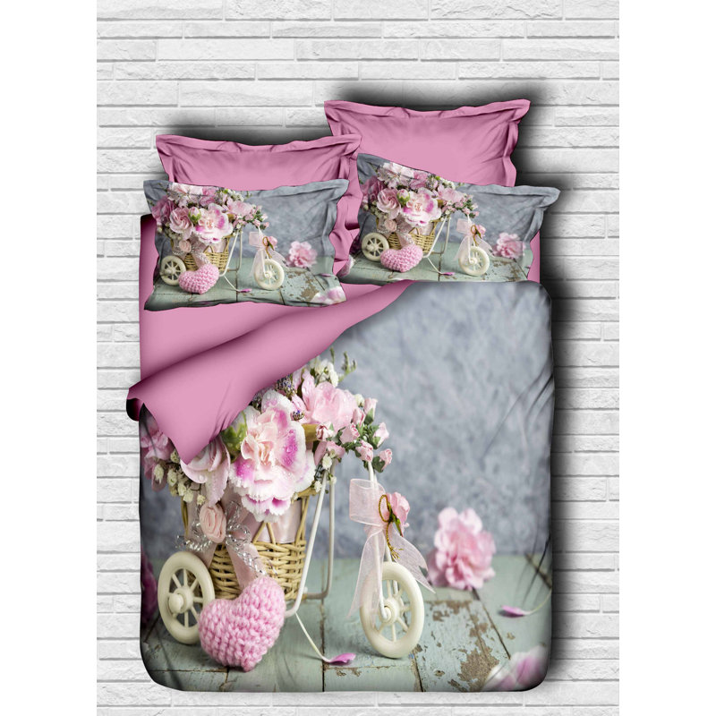 Quilliams Polyester Floral Duvet Cover Set with Pillowcases Included