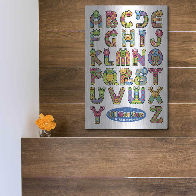 Li'l Monsters of Alphabet Universe 'par Ron Magnes, art mural en métal, H 16 po x l 12 po