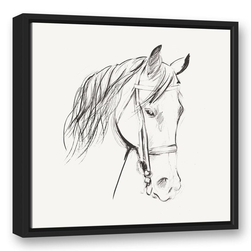 « calme cheval sketch », reproduction d’art encadrée sur toile