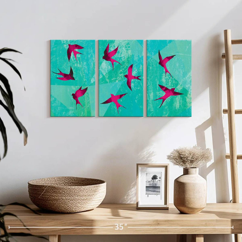 Faune géométrique abstrait II, reproduction d'art sur toile, H 12 po x l 26 po x P 1 po