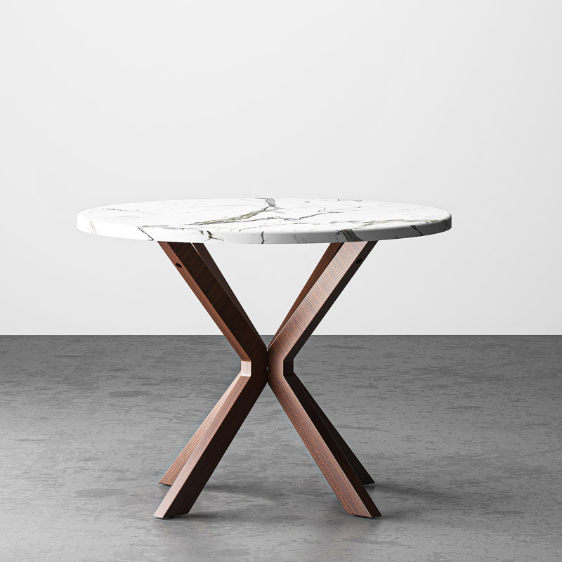 Breshia 40" Round Dining Room Table, Walnut