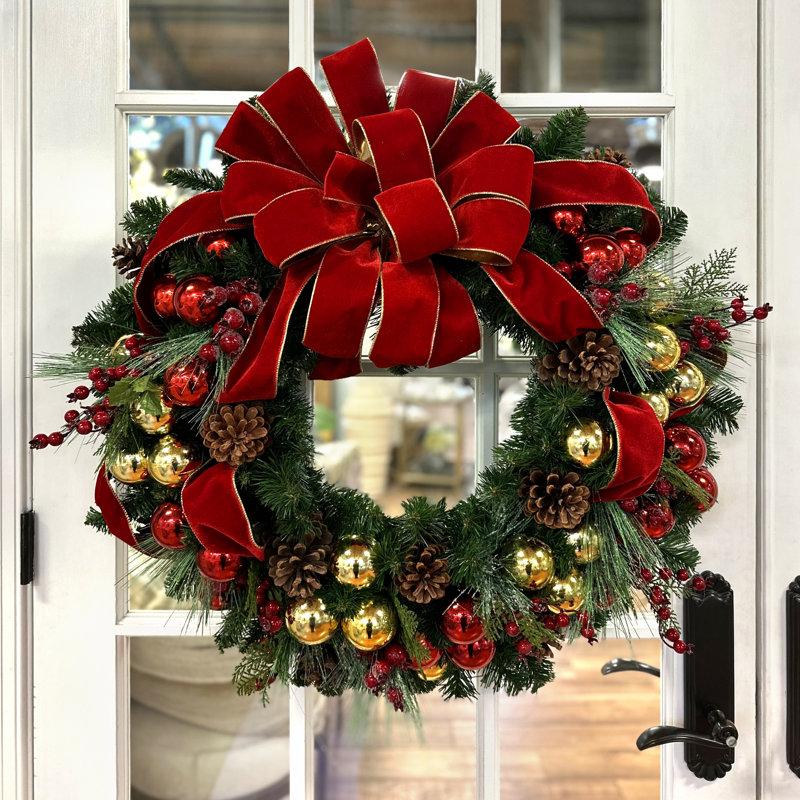 Faux Evergreen 32'' Holiday Wreath