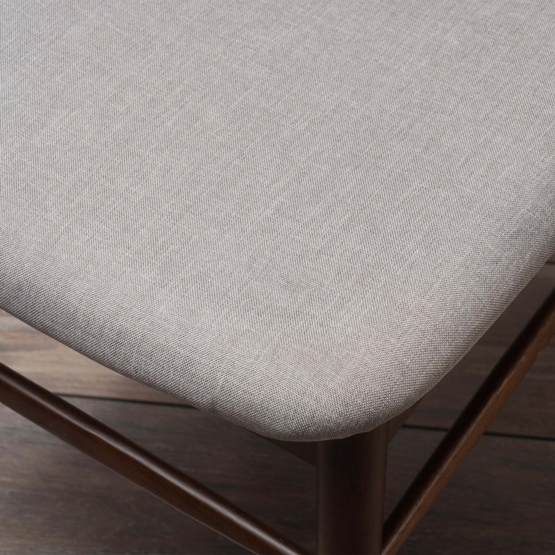 Dining Chair, Walnut, Light Gray
