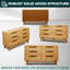 Commode 6 tiroirs en bois massif avec façades ondulées à commande numérique, large commode de rangement Mid-Century moderne, finition chêne-1423330205
