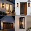 Applique murale d'extérieur 1 lumière H 18 po Polikron Classic, métal bronze huilé avec verre propre, Dusk to Dawn-1146128356-1178957518