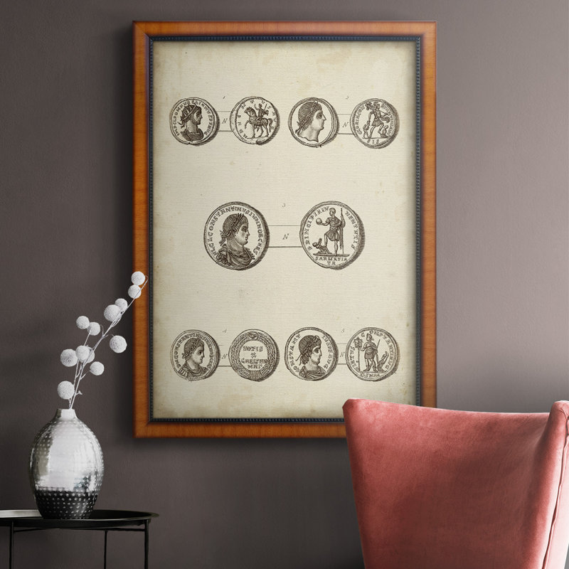 Monnaies antiques romaines V, toile encadrée de qualité supérieure - prête à être accrochée, H 36 po x l 24 po x P 2,5 po
