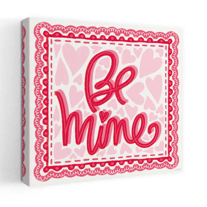 Art contemporain contemporain Sweet Hearts V avec Be Mine, H 18 po x l 18 po