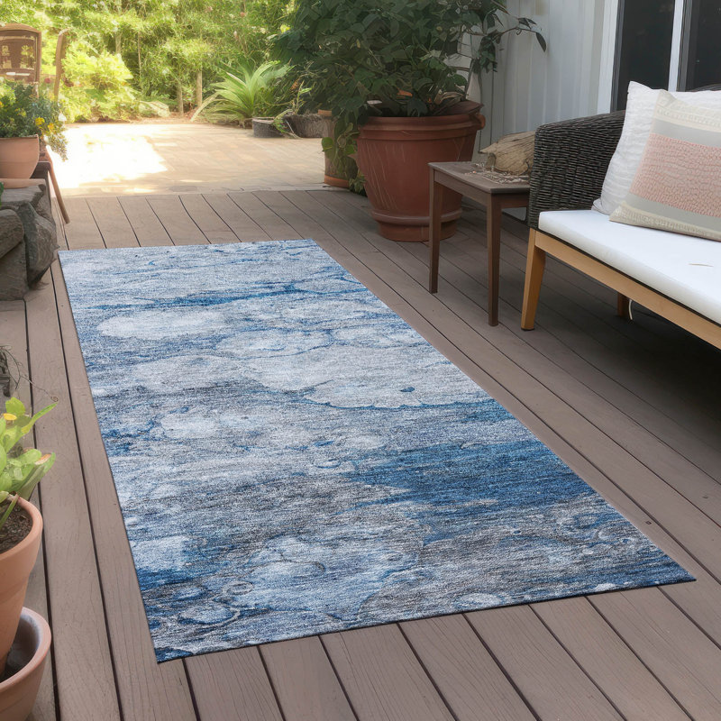 Chryssa Washable Abstract Indoor / Outdoor Rug, Runner 2'3" x 7'6"