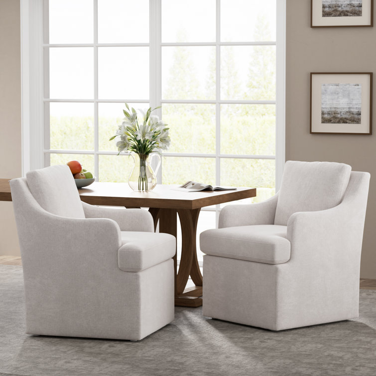 Set Of 2 Upholstered Troy With Casters