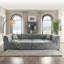 Fauteuil modulaire Bois, velours gris