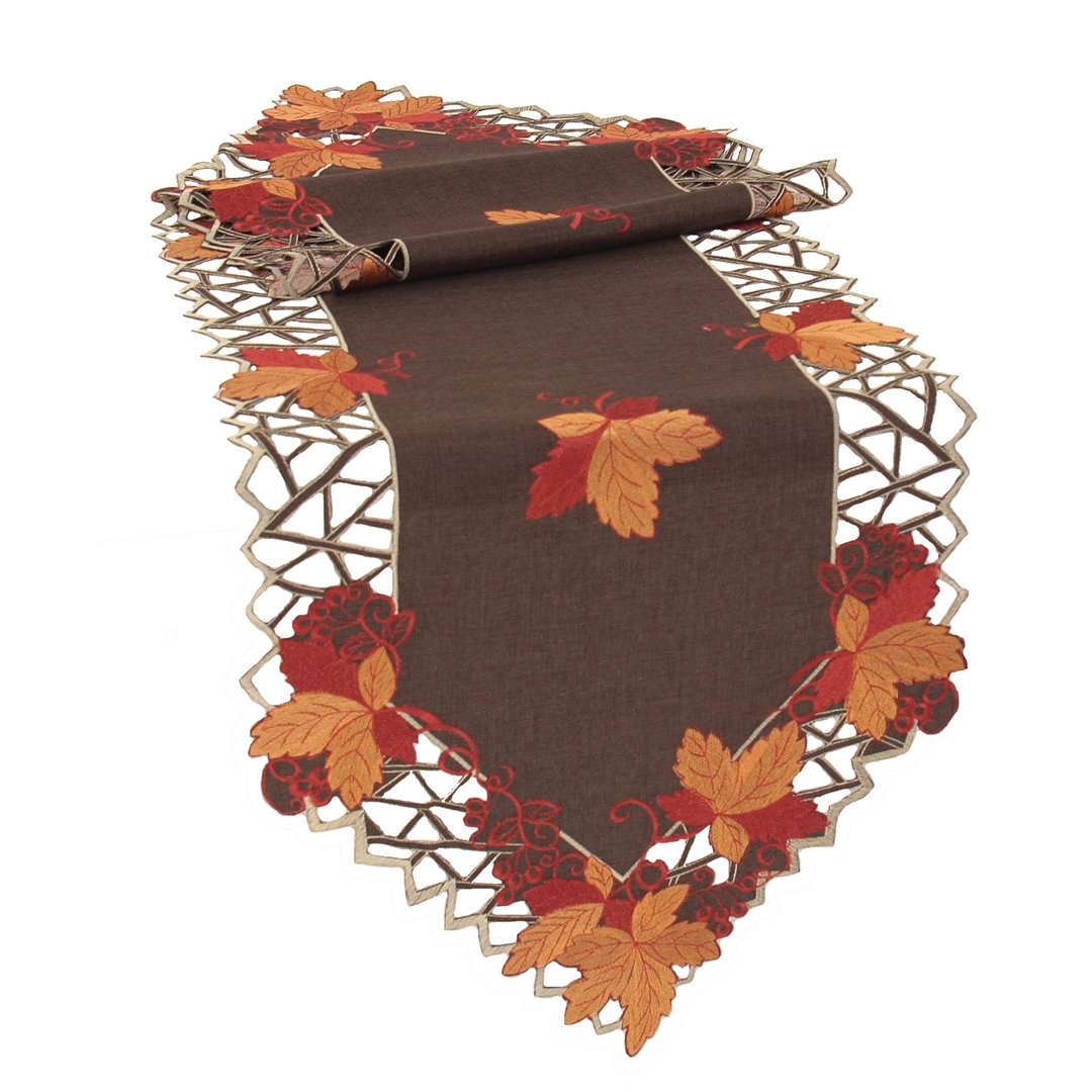 Weinberger Embroidered Cutwork Fall Table Runner August Grove® 