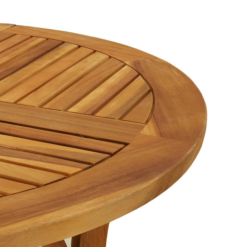 Cormarion Round Acacia Solid Wood Outdoor Dining Table, 75cm H x 85cm L x 85cm D