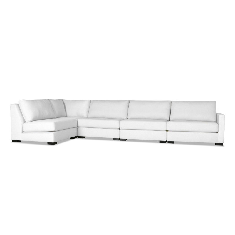 Canapé modulaire en lin faisant face à la gauche de 166 po Bruan, Blanc cassé Revolution®, H 33 po x l 159 po x P 76 po