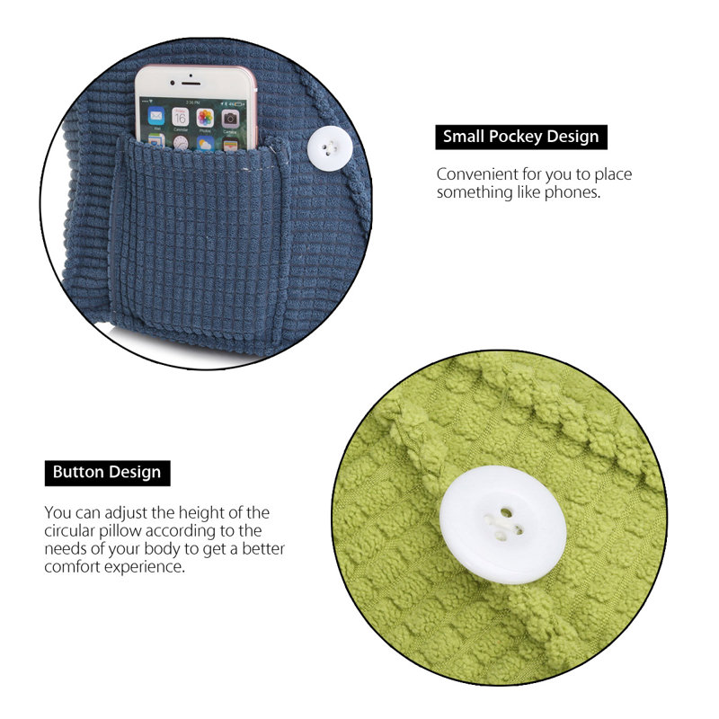 Cotton Backrest Cushion, Blue