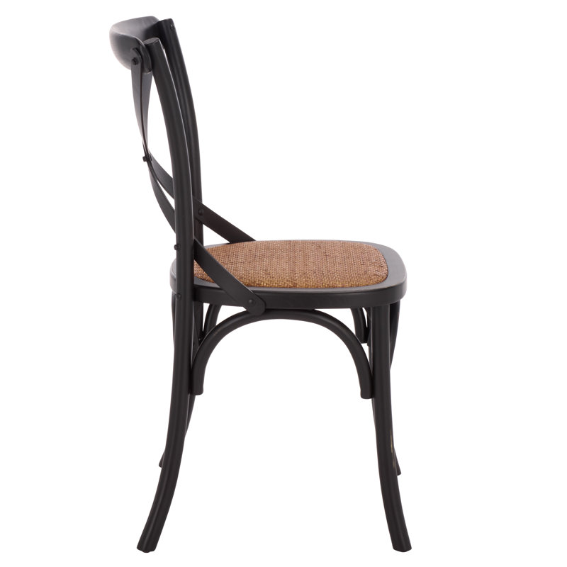 Ladores 18.5'' H Oak Side Chair, Antique Black