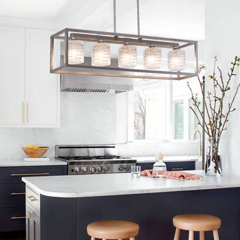 Karpinski 5 - Light Satin Nickel Kitchen Island Pendant