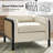 Claria Coastal 32.75" Solid Wood Upholstered Armchair With Woven Rattan Arms-157081042
