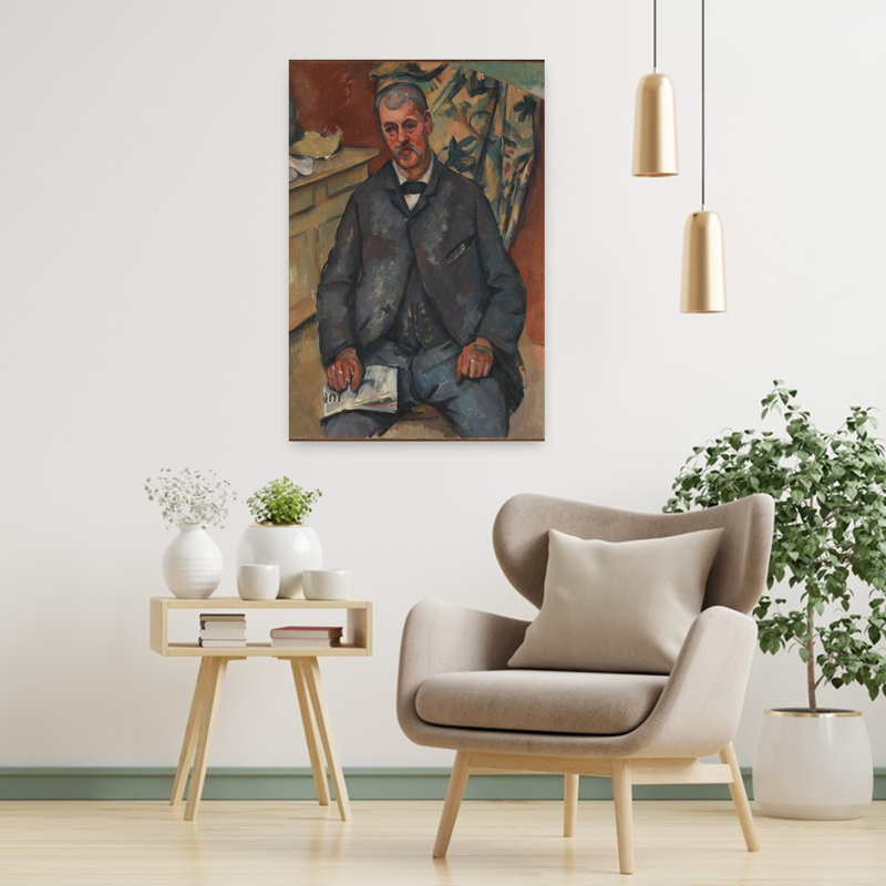 Homme assis, 1898-1900, portrait abstrait impressionniste contemporain, estampe murale, H 36 po x l 24 po