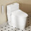 Toilette électrique pour bidet, siège confortable de 17,5 po de hauteur, siège chauffant, sécheuse chaude, double chasse d'eau 1,0 / 1,6 GPF et carte 1000g