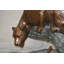 Statue léopard sur un tronc d'arbre en bronze - Taille: L 38 po x l 34 po x H 36 po.