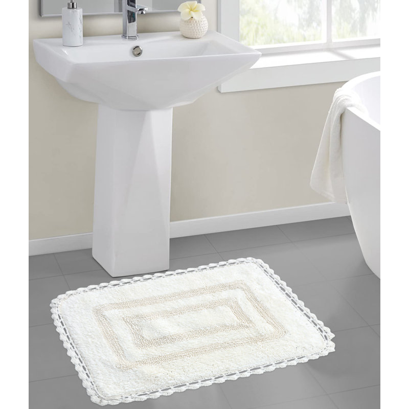 Tapis pour salle de bain Akife, Ivoire