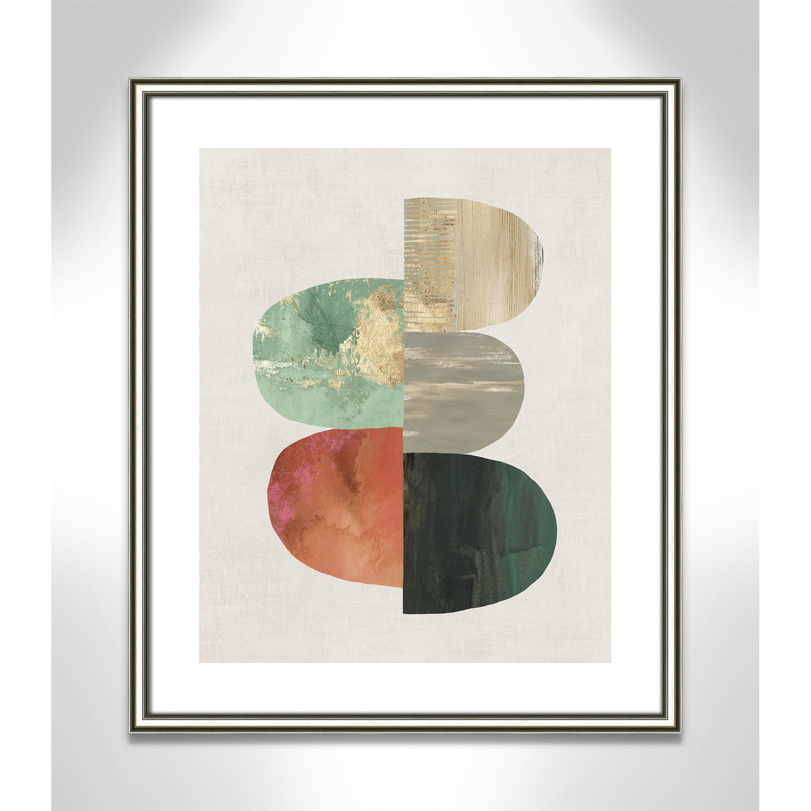 Evolving Energy I - Painting Print, Picture Framed Paper, 25.5" H x 21.5" W, Silver