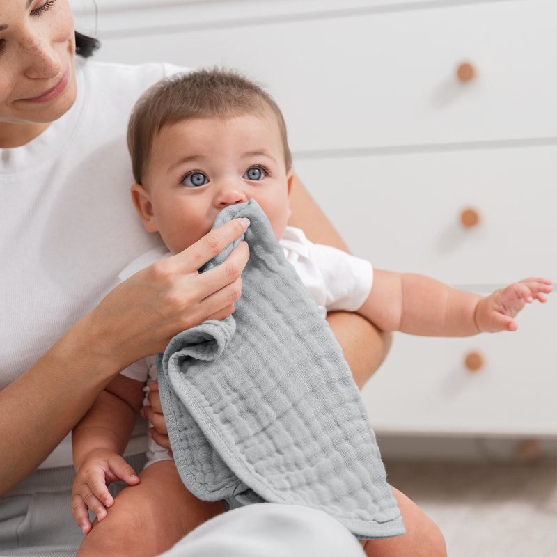 Comfy Cubs Muslin Burp Cloths 20" x 10"  - Large, 6-Layer, Ultra Absorbent 100% Cotton for Baby Spit-Up, Drool, and Messes