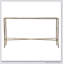Console 56,5 x 14 x 30 po or antique, plateau en miroir