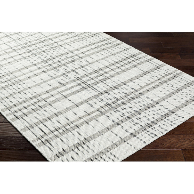 Lavande Plaid Wool Area Rug, Rectangle 2' x 3'