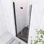 Porte de douche pliante demi-cadre l 32 po x H 72 po noir mat
