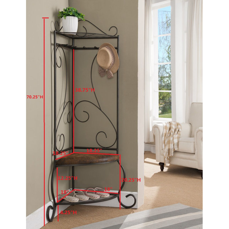 Corner Hall Tree with Bench and Shoe Storage