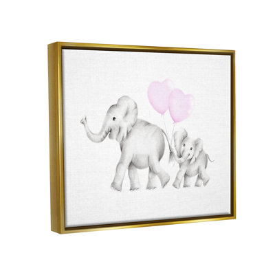 Maman et bébé éléphants, art mural par Studio Q