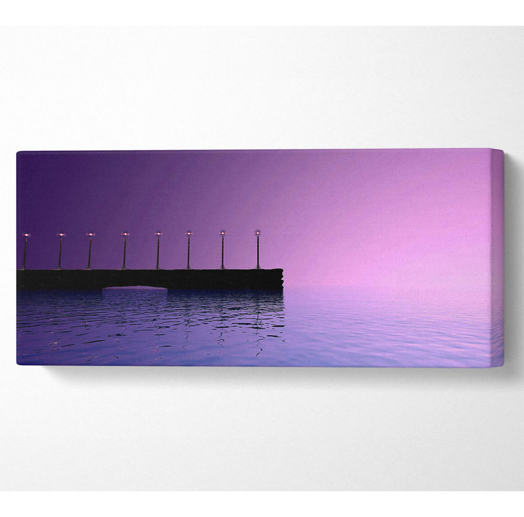 Lila Himmel Pier Panoramaleinwand