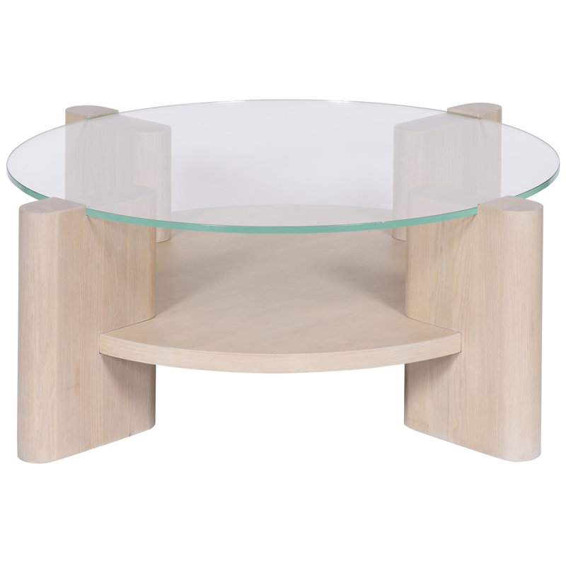 Wolcott Glass Cocktail Table, Casa Blanca, 16" H x 43" L x 43" W