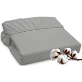 Royale Linens 300 Thread Count 100% Long Staple Combed Cotton Flat Sheet - Super Soft - Top Sheets - Full Flat Sheet Sold Separately - Breathable, Cool & Crisp Percale Sheets Only (Twin XL, Black)