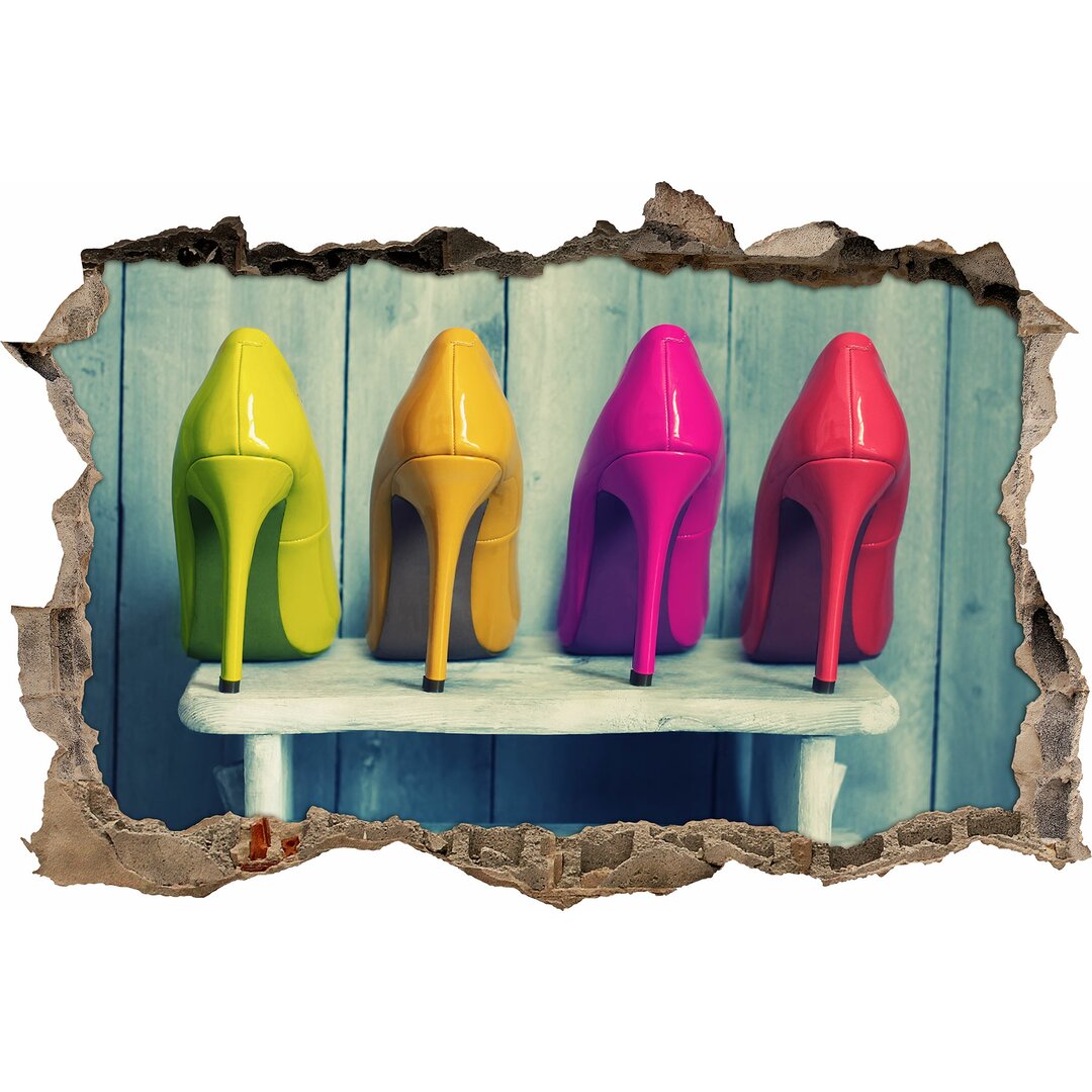 Bunte High Heels Wandaufkleber