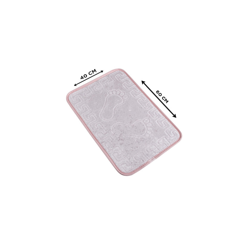 Antibacterial Bathmat, 100% Polyester, 15.7 x 23.6 inches | Non-Slip Underside for Safety | Machine Washable at 86°F | Soft Powder Color | Perfect for Bathroom, Shower, or Spa - Stylish & Functional Design